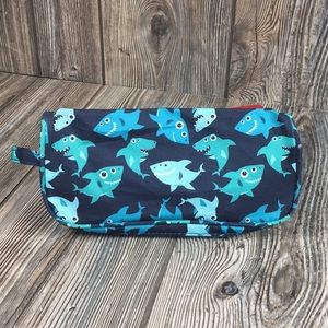 Baby Shark Pouch Bag 2 Zippered Pockets Used